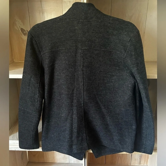 BB DAKOTA Dark Grey Asymmetrical Zip Fleece Moto Jacket Size Medium - Picture 7 of 12